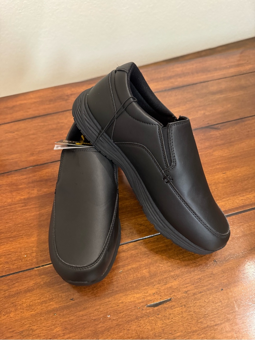 Perry Ellis Black Slip-On Comfort Loafers Slip Guard Size 10 wide